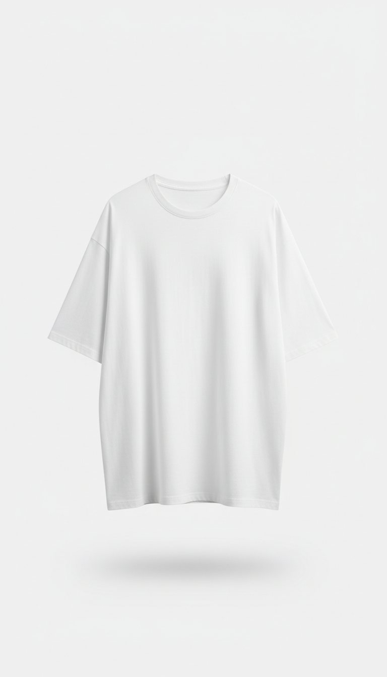 Cloud White Cotton Oversized T-Shirt