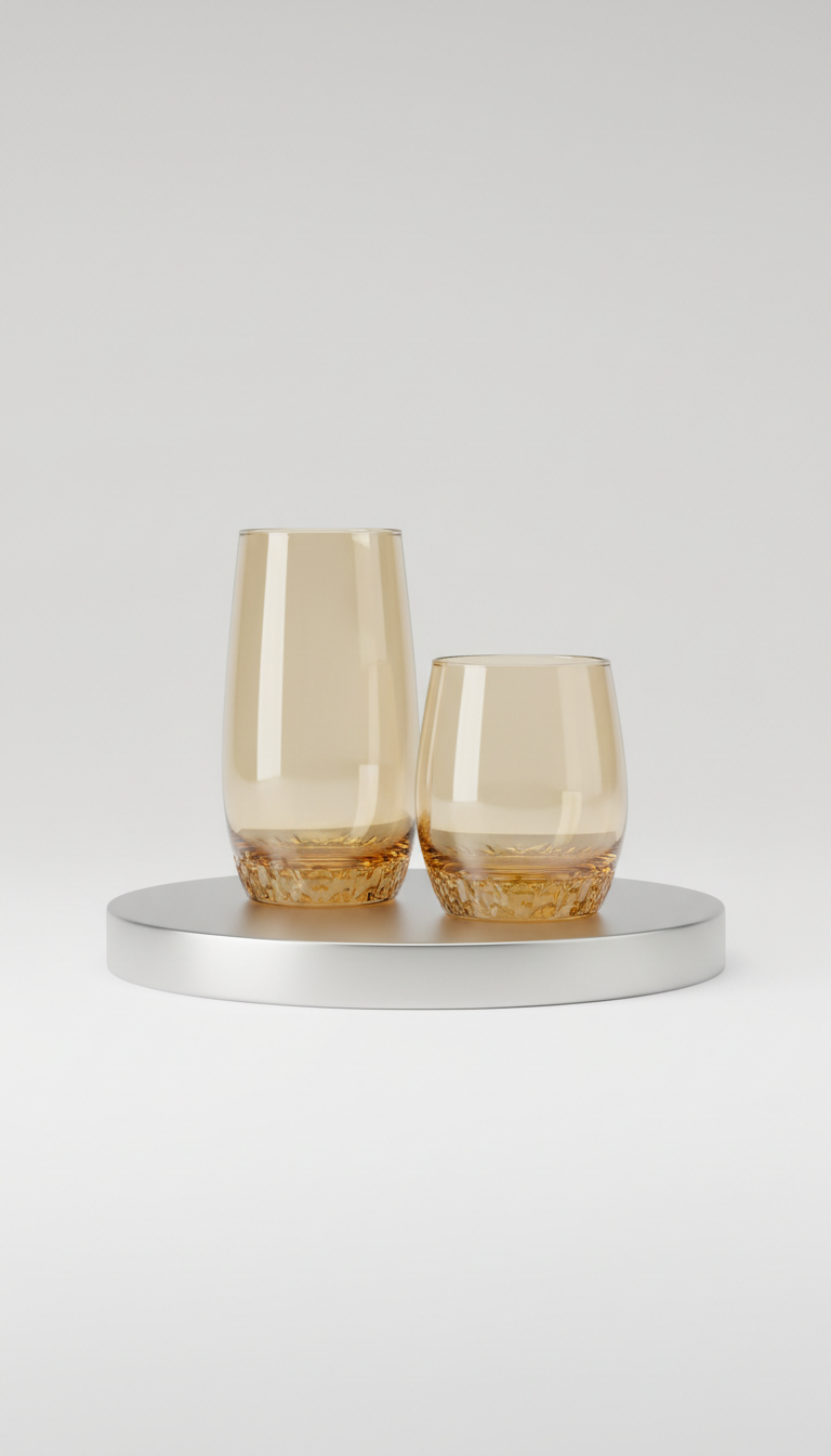 Amber Accent Glass Tumbler Set